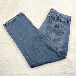 Wrangler Men’s Straight Leg 100% Cotton Denim 5-Pocket Western Jeans Size 36x32